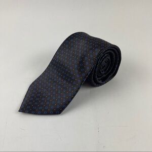Barberini Tie Mens Black Blue Polka Dot 100% Silk Roma Made in Italy